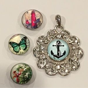 Swirly Round Snap Pendant